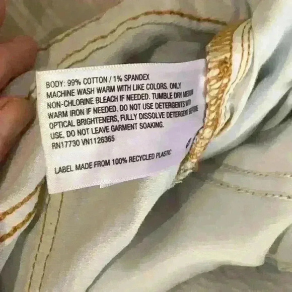 Universal Thred High Rise Midi Denim Cut Off Shorts Lt Blue Stretch Womens 14/32 - Picture 13 of 13